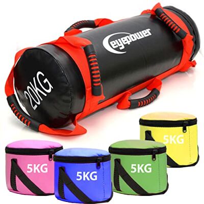 EYEPOWER 5-20 kg Power Bag voor krachttraining, 20 x 60 cm, zandzak, zandzak EYEPOWER 5-20 kg Power Bag voor krachttraining, 20 x 60 cm, zandzak, zandzak