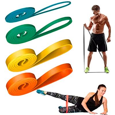 CUCUBA Set van 4 oefenbanden van natuurlijk rubber voor training 5-15-25-35 kg Duurzaamheid Betrouwbare prestaties Fitness CUCUBA Set van 4 oefenbanden van natuurlijk rubber voor training 5-15-25-35 kg Duurzaamheid Betrouwbare prestaties Fitness