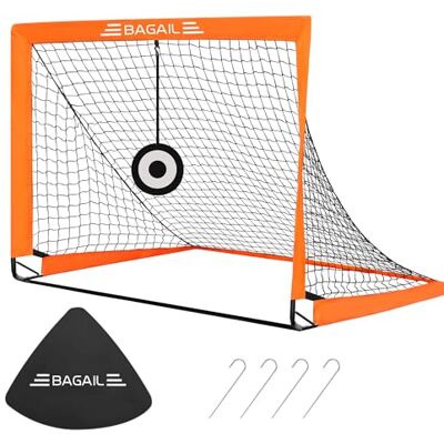 BAGAIL Pop-up voetbalkooi met doel, haringen en draagbare draagtas, eenvoudig te monteren, ideaal voor tuintraining en vrijetijdsspellen BAGAIL Pop-up voetbalkooi met doel, haringen en draagbare draagtas, eenvoudig te monteren, ideaal voor tuintraining en vrijetijdsspellen