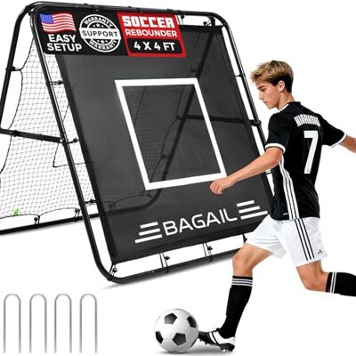 BAGAIL Dubbelzijdig reboundnet, voetbalnet, verstelbare hoek, verstelbare structuur, rebounet met lens voor behendigheidstraining, draagbaar voetbaldoel voor de tuin BAGAIL Dubbelzijdig reboundnet, voetbalnet, verstelbare hoek, verstelbare structuur, rebounet met lens voor behendigheidstraining, draagbaar voetbaldoel voor de tuin