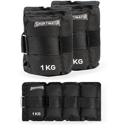 SPORTINATOR ® Set van 2 gewichten voor polsen en benen, verstelbare klittenbandsluiting, enkelgewichten, 2 x 0,5/1/2 kg, enkelgewichten voor dames en heren SPORTINATOR ® Set van 2 gewichten voor polsen en benen, verstelbare klittenbandsluiting, enkelgewichten, 2 x 0,5/1/2 kg, enkelgewichten voor dames en heren