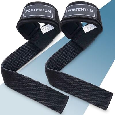 PORTENTUM ® Straps Gym Gewichtsbanden Hoofdbanden, Lifting, Gym Accessoires voor krachttraining (zwart) PORTENTUM ® Straps Gym Gewichtsbanden Hoofdbanden, Lifting, Gym Accessoires voor krachttraining (zwart)