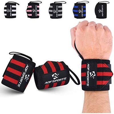 AQF Polsbandjes van 45,7 cm voor gewichtheffen, sportschool, training met duimgesp AQF Polsbandjes van 45,7 cm voor gewichtheffen, sportschool, training met duimgesp