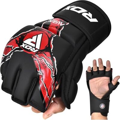 RDX Grappling Gloves Aura Plus F-17, Gants MMA avec protection du pouce Gants de sparring MMA pour entraînement et sparring, Gants MMA en cuir synthétique pour hommes et femmes RDX Grappling Gloves Aura Plus F-17, Gants MMA avec protection du pouce Gants de sparring MMA pour entraînement et sparring, Gants MMA en cuir synthétique pour hommes et femmes