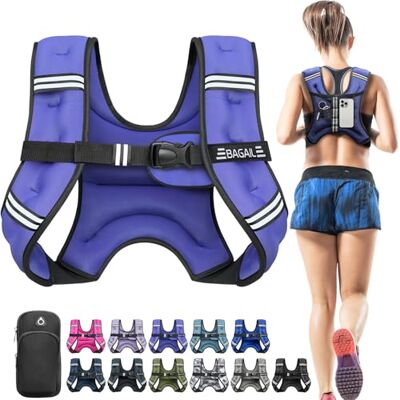 BAGAIL Gewichtsvest voor krachttraining, verstelbare borstgrootte, praktische zak, verzwaarde vesten van zandijzer, ideaal voor fitnesstraining, yoga en aerobicsoefeningen BAGAIL Gewichtsvest voor krachttraining, verstelbare borstgrootte, praktische zak, verzwaarde vesten van zandijzer, ideaal voor fitnesstraining, yoga en aerobicsoefeningen