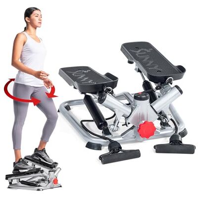 Sunny Health & Fitness Low Impact Training Mini Stepper met Weerstandsbanden, Digitale Monitor, Geen Optionele Twisted Motion Sunny Health & Fitness Low Impact Training Mini Stepper met Weerstandsbanden, Digitale Monitor, Geen Optionele Twisted Motion