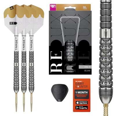 Target Darts Redux 90% wolfraam Zwitserse Point Steel Tip Dart Set (Barrel 01/02/03), 22G/23G/24G/25G/26G Pro Ultra No.6 Flights & Pro Grip Tag Shafts, DX Points Gold & SP Tool inbegrepen Target Darts Redux 90% wolfraam Zwitserse Point Steel Tip Dart Set (Barrel 01/02/03), 22G/23G/24G/25G/26G Pro Ultra No.6 Flights & Pro Grip Tag Shafts, DX Points Gold & SP Tool inbegrepen