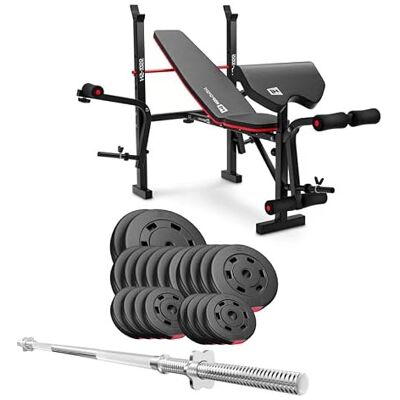 HS HOP-SPORT Hop-Sport Multifunctionele opvouwbare halterset en halterbank, curlstandaard, vlinder, beenpers, 31 mm kunststof gewichtsschijven en halterstangen 38 kg 129,5 kg HS HOP-SPORT Hop-Sport Multifunctionele opvouwbare halterset en halterbank, curlstandaard, vlinder, beenpers, 31 mm kunststof gewichtsschijven en halterstangen 38 kg 129,5 kg