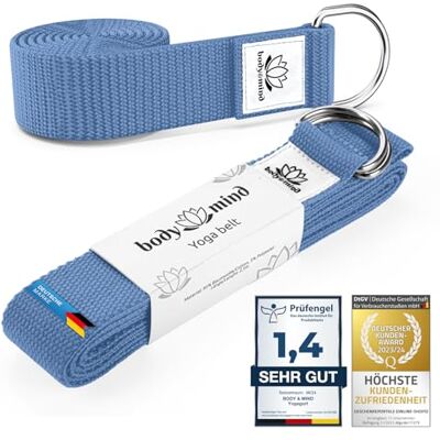 Body & Mind ® Yogaband van 100% natuurlijk katoen, 250 cm lang, yogaband met D-sluiting voor beginners en gevorderden, pilates, yoga, fitness Body & Mind ® Yogaband van 100% natuurlijk katoen, 250 cm lang, yogaband met D-sluiting voor beginners en gevorderden, pilates, yoga, fitness
