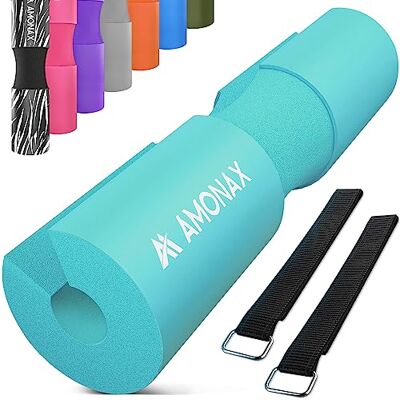 Amonax Barbell Squat Pad kniebuigschuim van schuim, neksteun en schouders, bescherming voor squats, lunges, hip thrusts, gewichtheffen, halterkussen, squatkussen Amonax Barbell Squat Pad kniebuigschuim van schuim, neksteun en schouders, bescherming voor squats, lunges, hip thrusts, gewichtheffen, halterkussen, squatkussen