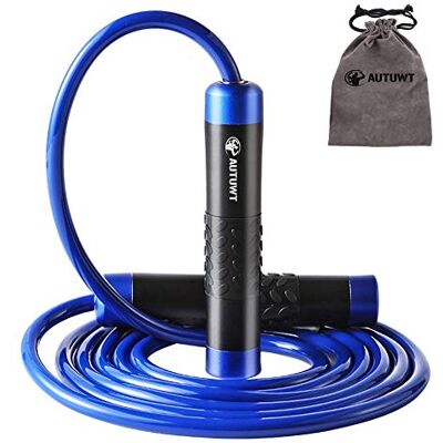 AUTUWT 0,5 kg verzwaarde springtouw, zware springtouw met verstelbare lengte zonder klitten, springtouwen voor volwassenen, fitness, crossfit, boksen, MMA, fitnesstraining, cardio-oefeningen AUTUWT 0,5 kg verzwaarde springtouw, zware springtouw met verstelbare lengte zonder klitten, springtouwen voor volwassenen, fitness, crossfit, boksen, MMA, fitnesstraining, cardio-oefeningen