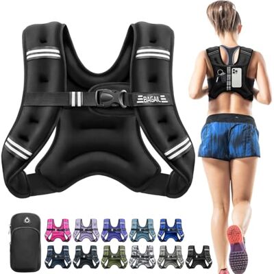 BAGAIL Gewichtsvest voor krachttraining, verstelbare borstgrootte, praktische zak, verzwaarde vesten van zandijzer, ideaal voor fitnesstraining, yoga en aerobicsoefeningen BAGAIL Gewichtsvest voor krachttraining, verstelbare borstgrootte, praktische zak, verzwaarde vesten van zandijzer, ideaal voor fitnesstraining, yoga en aerobicsoefeningen