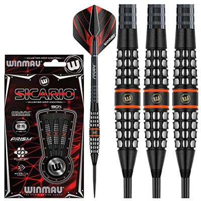 WINMAU Sicario Jeu de fléchettes 90% tungstène avec ailettes et tiges (tiges) Deux styles – Contrôle de la prise en main WINMAU Sicario Jeu de fléchettes 90% tungstène avec ailettes et tiges (tiges) Deux styles – Contrôle de la prise en main