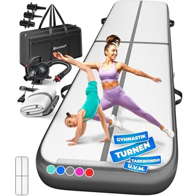 KESSER ® Opblaasbare gymnastiekmat, Airtrack fitnessmat, turnmat, 3, 4, 5 of 6 meter, inclusief draagtas en elektrische luchtpomp, yogamat, tumblingmat KESSER ® Opblaasbare gymnastiekmat, Airtrack fitnessmat, turnmat, 3, 4, 5 of 6 meter, inclusief draagtas en elektrische luchtpomp, yogamat, tumblingmat