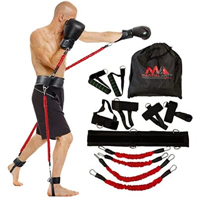 MA MARTIAL ARTS STYLE Boksweerstandsbanden voor vechtsporten MMA, weerstandstraining thuis voor stoten en trappen, 68 kg oefenbanden ter verbetering van kracht, snelheid en MA MARTIAL ARTS STYLE Boksweerstandsbanden voor vechtsporten MMA, weerstandstraining thuis voor stoten en trappen, 68 kg oefenbanden ter verbetering van kracht, snelheid en