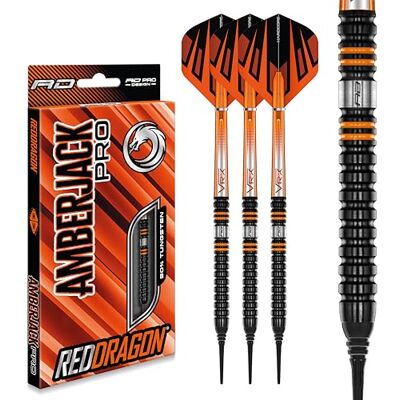 Dragon Amberjack Pro Series hoogwaardige wolfraam dartset met vleugels en schachten Dragon Amberjack Pro Series hoogwaardige wolfraam dartset met vleugels en schachten