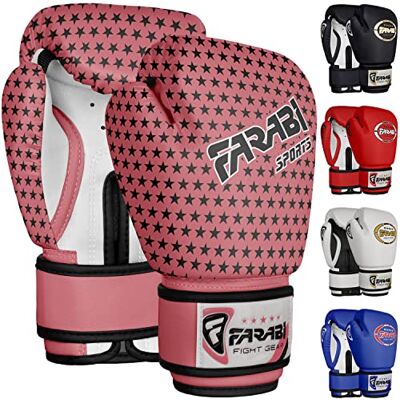 Farabi Sports Bokshandschoenen voor kinderen 100 g 6 oz MMA, Muay Thai, kickboksen, sparren, bokszak, training Farabi Sports Bokshandschoenen voor kinderen 100 g 6 oz MMA, Muay Thai, kickboksen, sparren, bokszak, training