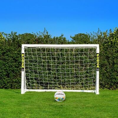 FORZA 183 cm x 122 cm voetbaldoel van pvc, kooi en palen weerbestendig, draagtas, schietmuur en voetbal optioneel FORZA 183 cm x 122 cm voetbaldoel van pvc, kooi en palen weerbestendig, draagtas, schietmuur en voetbal optioneel