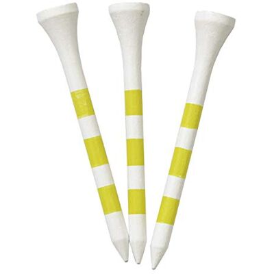 Longridge True Hite Unisex houten tees, 69 mm, geel / wit, één maat, 20 stuks Longridge True Hite Unisex houten tees, 69 mm, geel / wit, één maat, 20 stuks