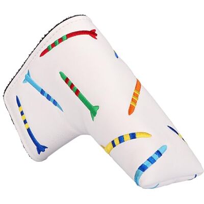 Easnea Raket patroon geborduurde golf putter PU lederen beschermhoes Easnea Raket patroon geborduurde golf putter PU lederen beschermhoes