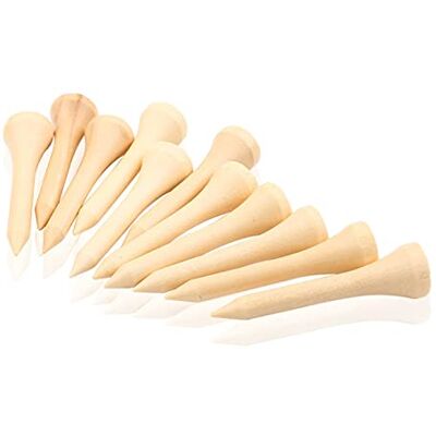 Shanrya Jadpes 100 stuks milieuvriendelijke houten golftees in 5 maten, onbreekbare bamboe T-shirts, uitrusting (4,2 cm) Shanrya Jadpes 100 stuks milieuvriendelijke houten golftees in 5 maten, onbreekbare bamboe T-shirts, uitrusting (4,2 cm)