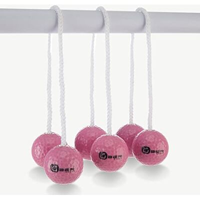 DOCTOR SPORT Leitz Golf werpspel van echte golfballen, 3 paar met 2 ballen, officiële lengte van gevlochten nylon (30 cm), metalen clip voor perfecte sluiting, professioneel (super roze) DOCTOR SPORT Leitz Golf werpspel van echte golfballen, 3 paar met 2 ballen, officiële lengte van gevlochten nylon (30 cm), metalen clip voor perfecte sluiting, professioneel (super roze)