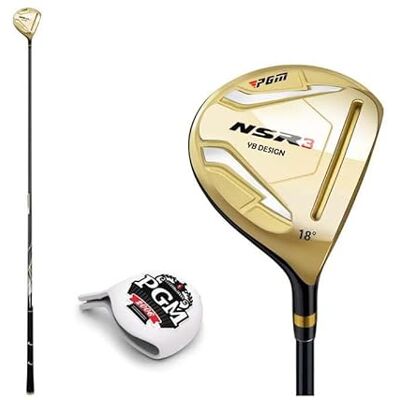 golfgao No.1/3/5/4H Club de golf hybride en bois léger R/S tige en carbone pour homme droitier avec couvre-tête (#5W-S carbone, doré) golfgao No.1/3/5/4H Club de golf hybride en bois léger R/S tige en carbone pour homme droitier avec couvre-tête (#5W-S carbone, doré)