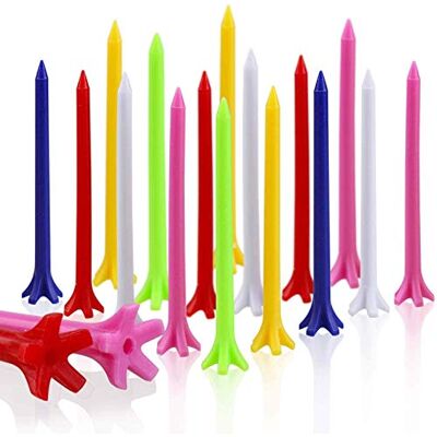 Kofull 100 stuks 7-pins kunststof golftees maat 70 mm Kofull 100 stuks 7-pins kunststof golftees maat 70 mm