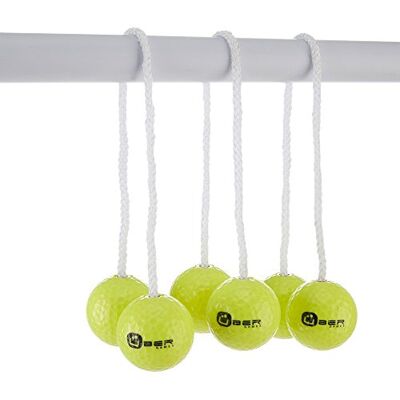DOCTOR SPORT Leitz Golf werpspel van echte golfballen, 3 paar met 2 ballen, officiële lengte van gevlochten nylon (30 cm), metalen clip voor perfecte sluiting, professioneel (neongeel) DOCTOR SPORT Leitz Golf werpspel van echte golfballen, 3 paar met 2 ballen, officiële lengte van gevlochten nylon (30 cm), metalen clip voor perfecte sluiting, professioneel (neongeel)