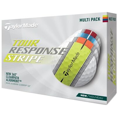 TaylorMade Tour Response Gestreepte golfbal, 2023 TaylorMade Tour Response Gestreepte golfbal, 2023