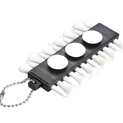 LL-Golf ® Theehouder met 12 Tee's en 3 balmarkers/Tee-houder met golfbalmarker, met clip voor bevestiging aan golftas of riem/T-shirthouder LL-Golf ® Theehouder met 12 Tee's en 3 balmarkers/Tee-houder met golfbalmarker, met clip voor bevestiging aan golftas of riem/T-shirthouder
