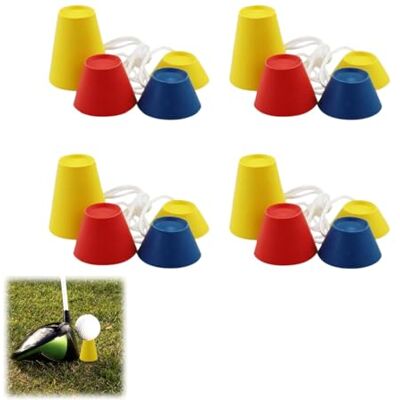 Bessy shop 16 rubberen wintergolftees, golftees, meerkleurige rubberen golftees, 4 hoogtes en 4 kleuren, vorstbestendige jumbo-tees voor oefeningen, tapijten en ijzige dagen Bessy shop 16 rubberen wintergolftees, golftees, meerkleurige rubberen golftees, 4 hoogtes en 4 kleuren, vorstbestendige jumbo-tees voor oefeningen, tapijten en ijzige dagen