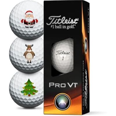 Titleist Pro V1 golfballen voor Kerstmis, 3 stuks Titleist Pro V1 golfballen voor Kerstmis, 3 stuks