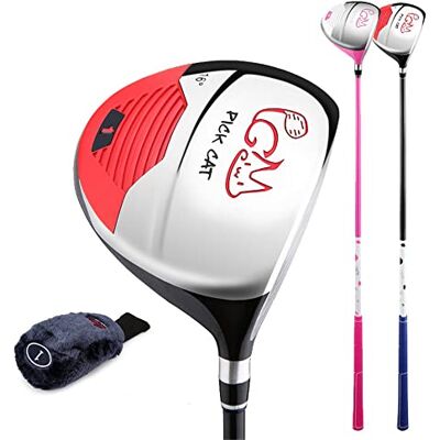 golfaom Club de golf n° 1 hybride en bois pour droitier 16/26 degrés avec manche en graphite pour garçons et filles avec couvre-tête (jaune, #1, âge 3 à 5 ans) golfaom Club de golf n° 1 hybride en bois pour droitier 16/26 degrés avec manche en graphite pour garçons et filles avec couvre-tête (jaune, #1, âge 3 à 5 ans)