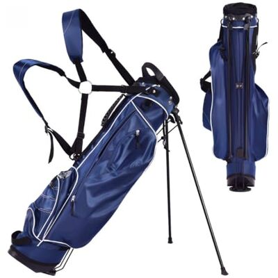 COSTWAY Golftas Statief met 4-weg vakken, draagtas voor golf met 4 zakken met ritssluiting, koeltas, dubbele schouderriem, voor golfclub COSTWAY Golftas Statief met 4-weg vakken, draagtas voor golf met 4 zakken met ritssluiting, koeltas, dubbele schouderriem, voor golfclub