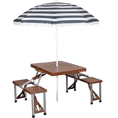 StanSport 615-45 tafel en paraplu bruin StanSport 615-45 tafel en paraplu bruin