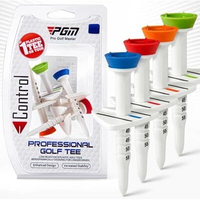 golfclab Lot de 20 tees de golf avec hauteur réglable de 33 à 55 mm, support de base pour entraînement du conducteur, support de balle de golf (20 tees de golf) golfclab Lot de 20 tees de golf avec hauteur réglable de 33 à 55 mm, support de base pour entraînement du conducteur, support de balle de golf (20 tees de golf)