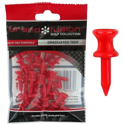 Graduated Tees The Golfers Club Golf Golf Golf-tees, 3,2 cm, rood, 30 stuks Graduated Tees The Golfers Club Golf Golf Golf-tees, 3,2 cm, rood, 30 stuks