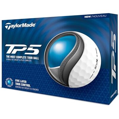 TaylorMade TM24 TP5 golfballen, wit, 12 stuks TaylorMade TM24 TP5 golfballen, wit, 12 stuks
