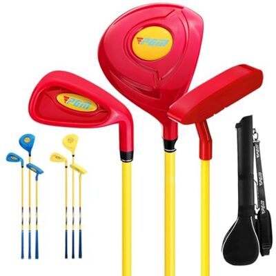 golfgao Ensemble de clubs de golf pour enfants de 2 à 5 ans, entraîneur de golf, enseignant, débutants, club de golf hybride utilitaire, fers de golf en bois et putter de golf inclus (4-5 ans, bleu (sac golfgao Ensemble de clubs de golf pour enfants de 2 à 5 ans, entraîneur de golf, enseignant, débutants, club de golf hybride utilitaire, fers de golf en bois et putter de golf inclus (4-5 ans, bleu (sac