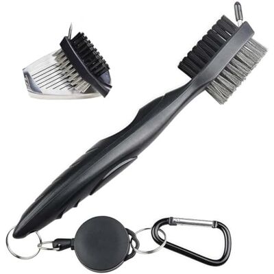Zwenjuan Golfborstel en sleufreiniger, 2-in-1, golfclubreiniger, golfcadeaus voor mannen, om op te hangen in een golftas Zwenjuan Golfborstel en sleufreiniger, 2-in-1, golfclubreiniger, golfcadeaus voor mannen, om op te hangen in een golftas