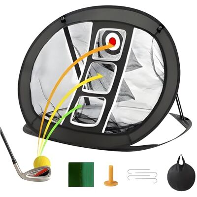 Stripe Filet de Chipping Golf Noir Filet d'Entraînement Pliable avec Tapis Tee et Sac de Transport pour Jardin et Intérieur Entraînez le Chipping et la Précision Cadeau Golfeur Stripe Filet de Chipping Golf Noir Filet d'Entraînement Pliable avec Tapis Tee et Sac de Transport pour Jardin et Intérieur Entraînez le Chipping et la Précision Cadeau Golfeur