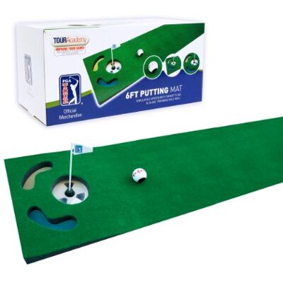 PGA TOUR Putt-mat (183 cm) met een gemarkeerde bal en tips voor training PGA TOUR Putt-mat (183 cm) met een gemarkeerde bal en tips voor training