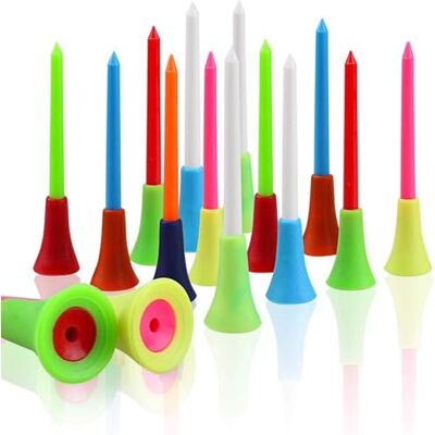 Crestgolf Durable Golfkussen van rubber, lang, top, tees, meerkleurig, kunststof, golf-tees, professioneel, willekeurige kleur, golfoefening voor golf, 50 stuks Crestgolf Durable Golfkussen van rubber, lang, top, tees, meerkleurig, kunststof, golf-tees, professioneel, willekeurige kleur, golfoefening voor golf, 50 stuks