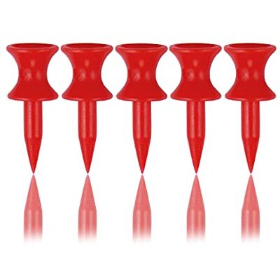 Zivisk Golf Tee van kunststof, rood, 32 mm, 100 stuks 32MM Zivisk Golf Tee van kunststof, rood, 32 mm, 100 stuks 32MM