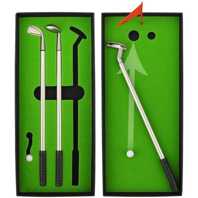 Kofull Golfgeschenken kerstcadeau in de vorm van een mini-golfclubs van metaal, herinnering aan een golfbaan, chique kantoorpennen (groen) Kofull Golfgeschenken kerstcadeau in de vorm van een mini-golfclubs van metaal, herinnering aan een golfbaan, chique kantoorpennen (groen)
