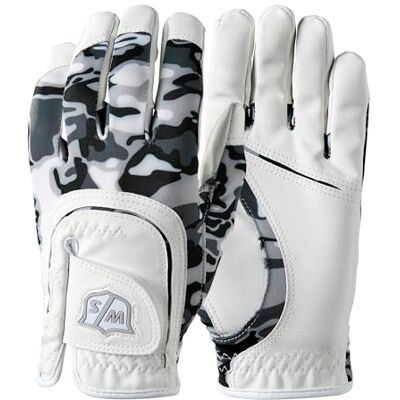 Wilson Staff Fit-All JR Glove, één maat, voor jongeren, linkerhand, wit/zwart, synthetische microvezel, WGJA00913 Wilson Staff Fit-All JR Glove, één maat, voor jongeren, linkerhand, wit/zwart, synthetische microvezel, WGJA00913
