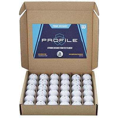 Wilson Amazon Exclusive Golfballen, Prime Distance Profile, 36 stuks, wit, WGWR76000 Wilson Amazon Exclusive Golfballen, Prime Distance Profile, 36 stuks, wit, WGWR76000