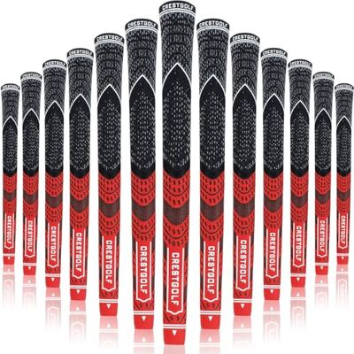 Crestgolf 13 bijgewerkte meervoudige golfgrepen voor golfclubset, compleet voor alle weersomstandigheden, antislip, milieuvriendelijke katoengarentechnologie, medium of standaard grootte Crestgolf 13 bijgewerkte meervoudige golfgrepen voor golfclubset, compleet voor alle weersomstandigheden, antislip, milieuvriendelijke katoengarentechnologie, medium of standaard grootte