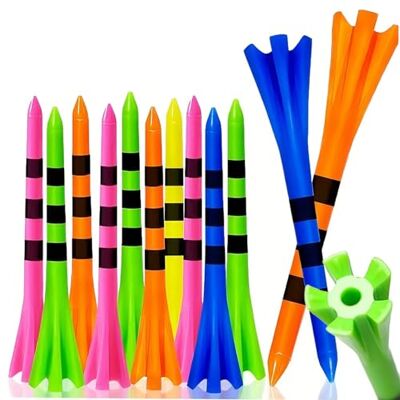 SWINGTEK 120 stuks kunststof golftees, bevat 100 onbreekbare lange T-shirts van 8,9 cm en 20 korte tees, gemengde kleuren, vermindering van de wrijvingsweerstand SWINGTEK 120 stuks kunststof golftees, bevat 100 onbreekbare lange T-shirts van 8,9 cm en 20 korte tees, gemengde kleuren, vermindering van de wrijvingsweerstand